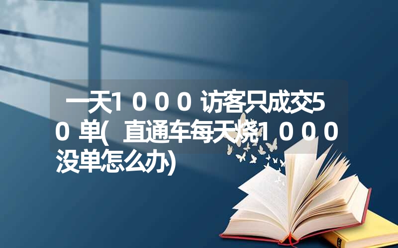 <font color='1677721'>一天1000访客只成交50单(直通车每天烧1000没单怎么办)</font>