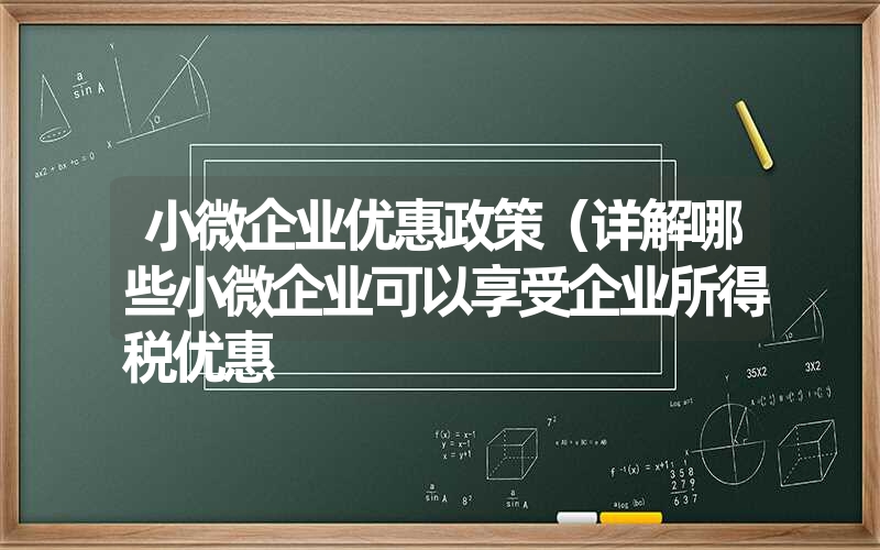 <font color='1677721'>小微企业优惠政策（详解小微企业可以享受的企业所得税优惠）</font>